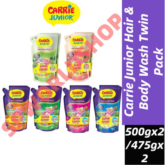 READY STOCK‼️ Carrie Junior Hair & Body Wash Twin Pack 500g x2 / 475g x2 Sabun Mandian & Syampu Kanak-Kanak