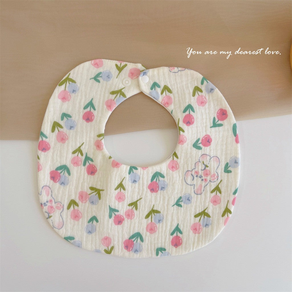 READY STOCK‼️ Baby Infant Saliva Towel | 100% Cotton Bibs | 360° Rotating Reversible Baby Bib  婴儿口水巾 | 100%纯棉围兜