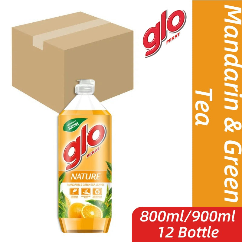 READY STOCK!!!GLO PEKAT Lemon Lime Dishwash Liquid DIshwashing 800/900ml Pencuci Pinggan Lemon Glo 1 Box of 12 Bottle