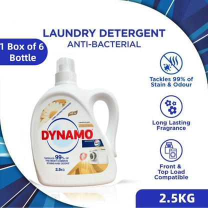 READY STOCK!!!Dynamo Long Lasting Freshness Liquid Detergent 2.5kg 1 Box of 6 Bottle