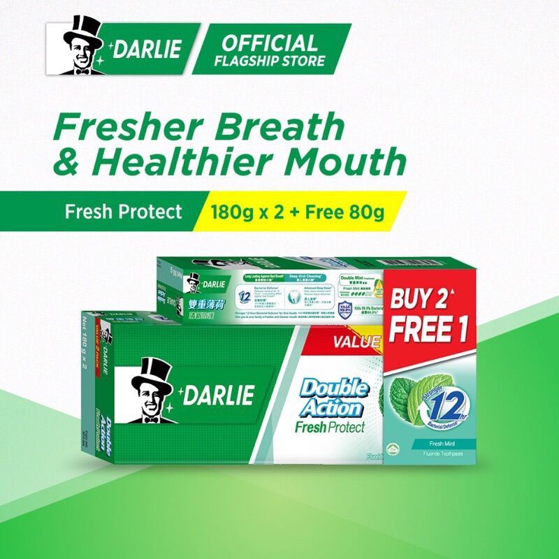Darlie Toothpaste Value Pack 2in1 ( 225g X 2pcs ) 100% Original Genuine Darlie Product Ubat Gigi Darlie 黑人牙膏