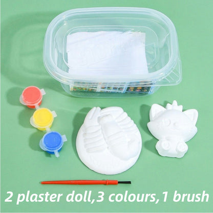 READY STOCK‼️ Random Cartoon Plaster Doll Painting | DIY Plaster Doll White | Creative Hand-Painted Art Kit 石膏娃娃涂色