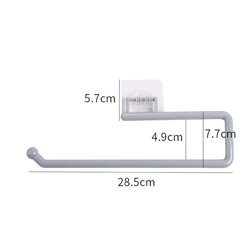 READY STOCK!!! Punch Free PP Kitchen Towel Hanger Rack Toilet Paper Roll Holder Cabinet Rag Hanging Holder 免打孔PP厨房毛巾挂架