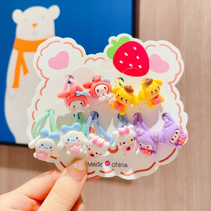 Children's Strawberry Bear Hair Rope Set Little Girl Cute Cartoon Head Rope Fashion Hair Accessories-CSW1008