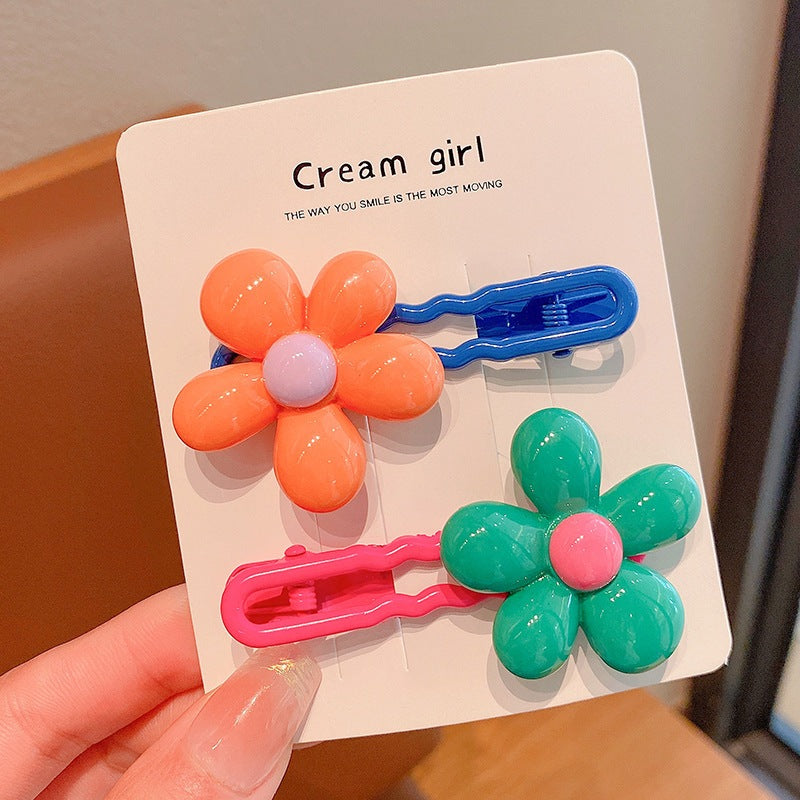 2pc Cute Flower Bangs Hairpin Party Holiday Ornamen-CSW1013