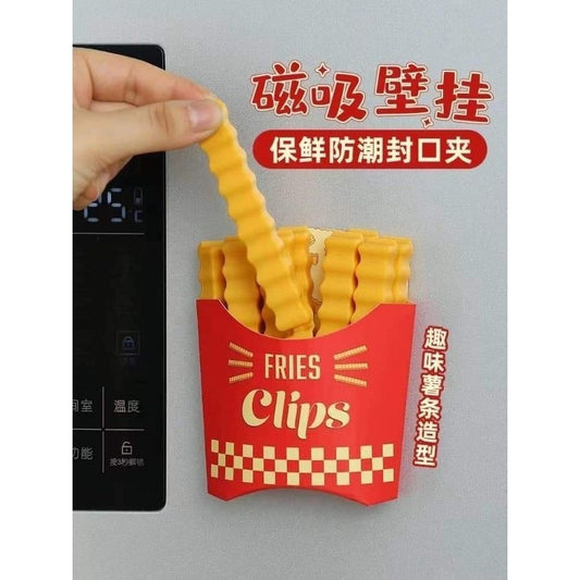 READY STOCK‼️ 12PCS Food Sealer Clip Magnetic Packet Clipper Penjepit Plastik Beg Snek Kentang 薯条封口夹