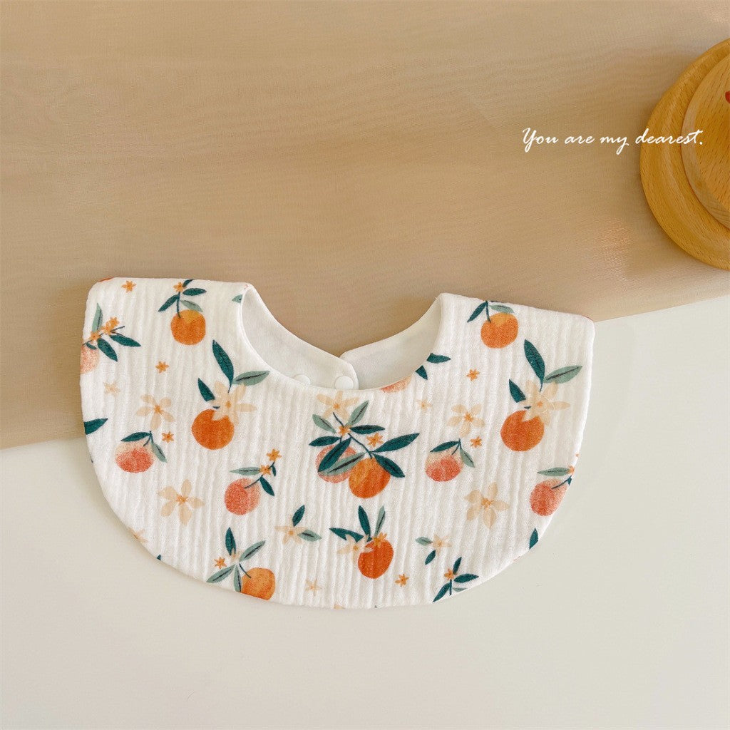 READY STOCK‼️ Baby Infant Saliva Towel | 100% Cotton Bibs | 360° Rotating Reversible Baby Bib  婴儿口水巾 | 100%纯棉围兜