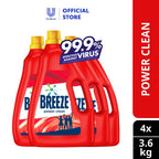 READY STOCK!!! Breeze Detergent Liquid Fragrance of Comfort Power Clean Colour Care 3.6kg 1 Box of 4 Bottle