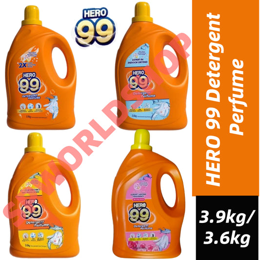 HERO99 Detergent Perfume 3.9KG/3.6KG Long Lasting Fragrance/ Odour Buster/ Colour Protect/  Luxury Lasting Fragrance