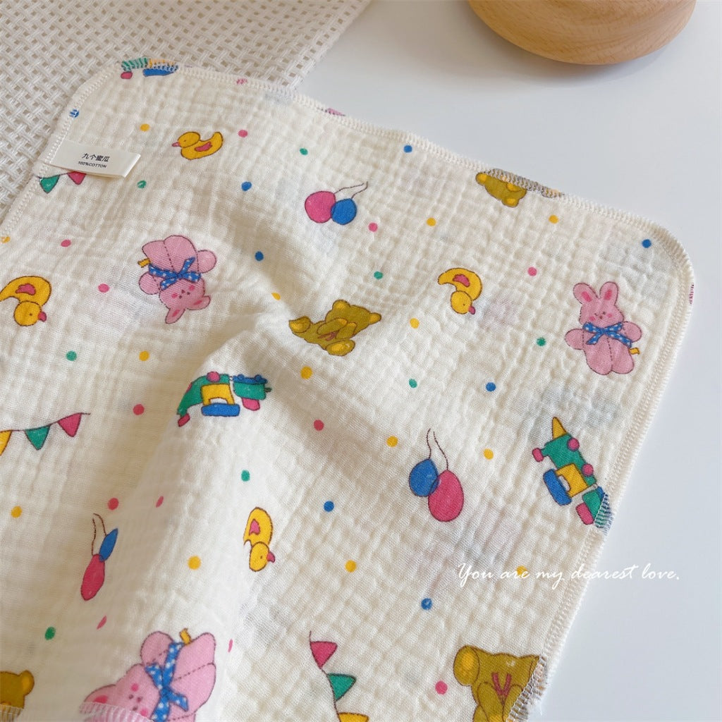 READY STOCK! Baby Muslin Cotton Washcloths | Soft Multi-Layer Face Towel | Baby Feeding Bibs | Multi-Style 婴儿棉纱洗脸巾 |