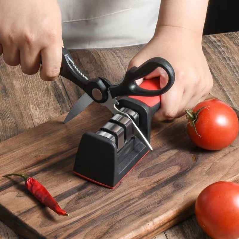READY STOCK‼️ 3-Stage Knife Sharpener | Fast & Efficient Sharpening | Kitchen Knife & Scissors Sharpener   三段式磨刀器