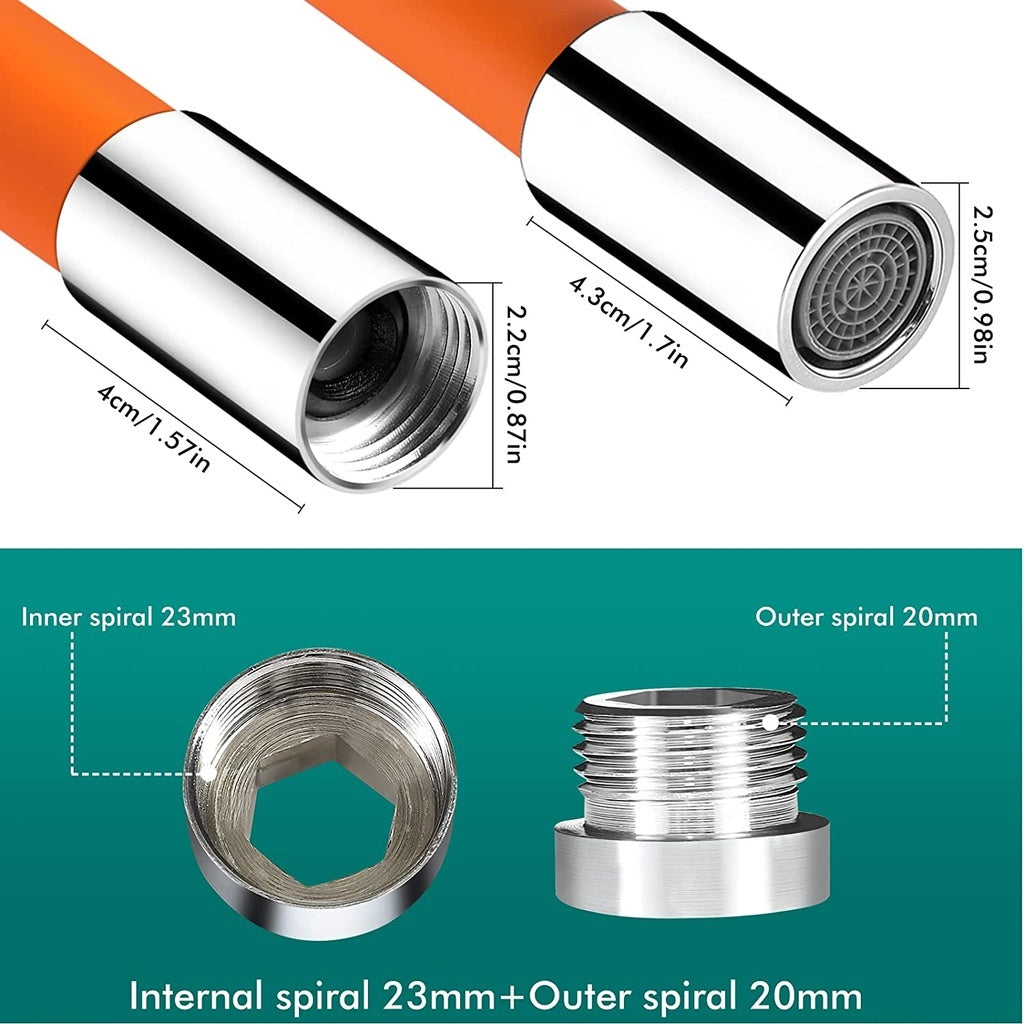 READY STOCK‼️ 360° Rotating Faucet Extension | Flexible Silicone Hose | Splash-Proof Water Tap Connector 旋转水龙头延长器 水龙头接头