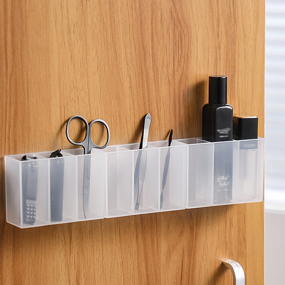READY STOCK!!! Wall Mounted Storage Box with Lid | Lipstick, Scissors, Data Cable & Eyebrow Pencil Organizer 壁挂式带盖收纳盒