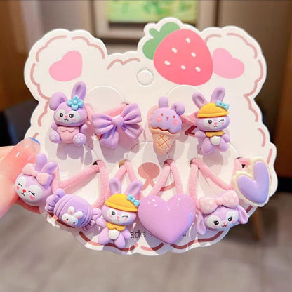 Children's Strawberry Bear Hair Rope Set Little Girl Cute Cartoon Head Rope Fashion Hair Accessories-CSW1008