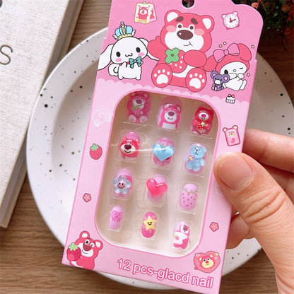 Children's three-dimensional cartoon character nail stickers 12 pieces-CSW1016