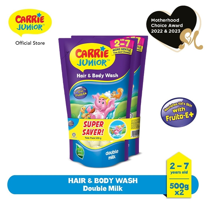 READY STOCK‼️ Carrie Junior Hair & Body Wash Twin Pack 500g x2 / 475g x2 Sabun Mandian & Syampu Kanak-Kanak
