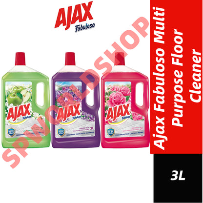 READY STOCK~Ajax Fabuloso Multi Purpose Floor Cleaner 3L Eliminates 99.9% Bacteria Cair untunk Mop Lantai