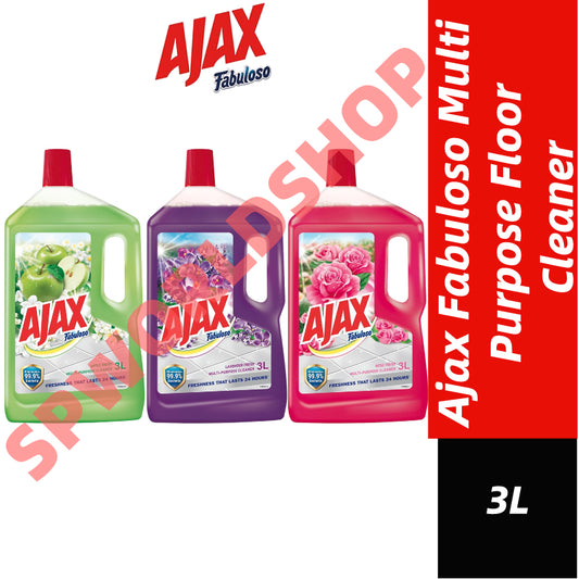 READY STOCK~Ajax Fabuloso Multi Purpose Floor Cleaner 3L Eliminates 99.9% Bacteria Cair untunk Mop Lantai
