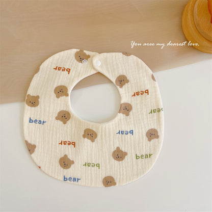READY STOCK‼️ Baby Infant Saliva Towel | 100% Cotton Bibs | 360° Rotating Reversible Baby Bib  婴儿口水巾 | 100%纯棉围兜