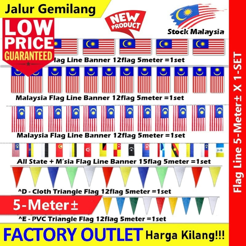 Malaysia Flag Line Banner Malaysia All State Flag Line Malaysia Triangle Flag Straight Flag Line