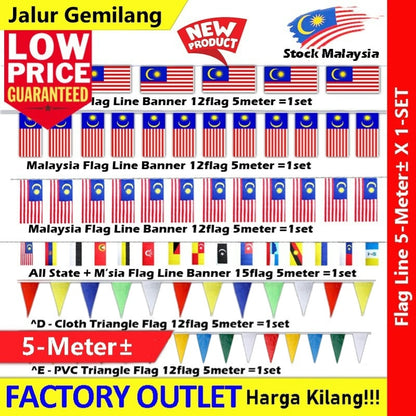 Malaysia Flag Line Banner Malaysia All State Flag Line Malaysia Triangle Flag Straight Flag Line