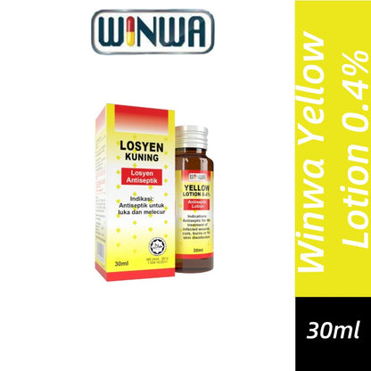 Winwa Yellow Lotion 0.4% Antiseptic Lotion Losyen Kuning Losyen Antiseptik (15ml/30ml/60ml )