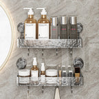 Bathroom Suction Cup Rack Transparent Perforation-Free Tripod Toilet Wall-Mounted Washstand Storage Shelf