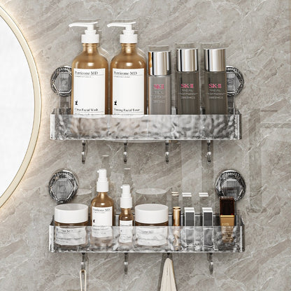 Bathroom Suction Cup Rack Transparent Perforation-Free Tripod Toilet Wall-Mounted Washstand Storage Shelf