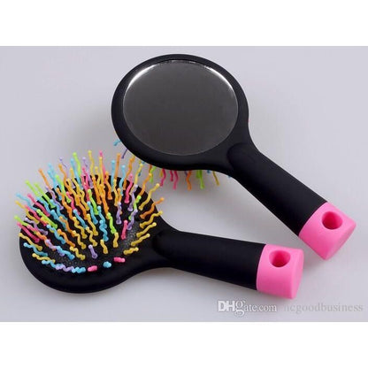 READY STOCK!!! Korean Eye Candy Rainbow S Curl Air Volume Brush | Abundant Hair Detangling Comb 彩虹S型空气蓬松卷发梳