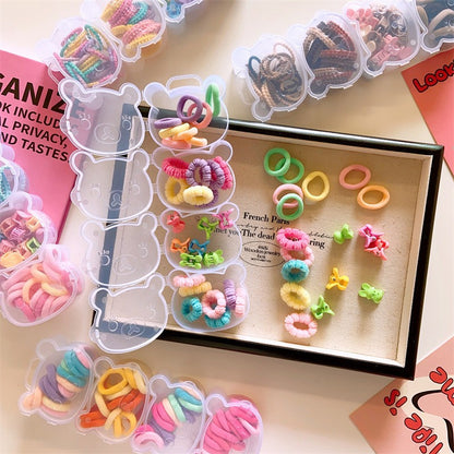 Cute Kids Hair Accessories Set Colorful Hair Ties and Towel Rings-CSW1001