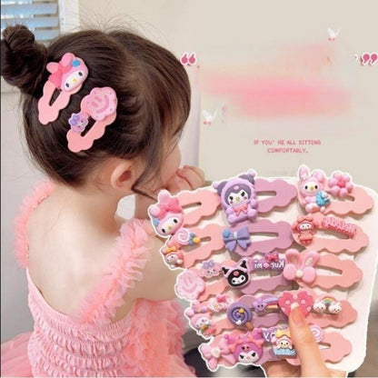 5pcs Set Children's Hairpin Baby Cute Cartoon Broken Hairpin Girl Kuromi Headdress Little Girl-CSW1005