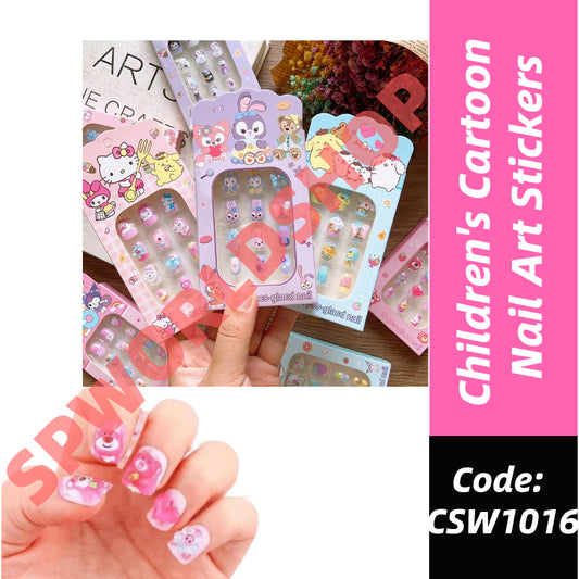 Children's three-dimensional cartoon character nail stickers 12 pieces-CSW1016