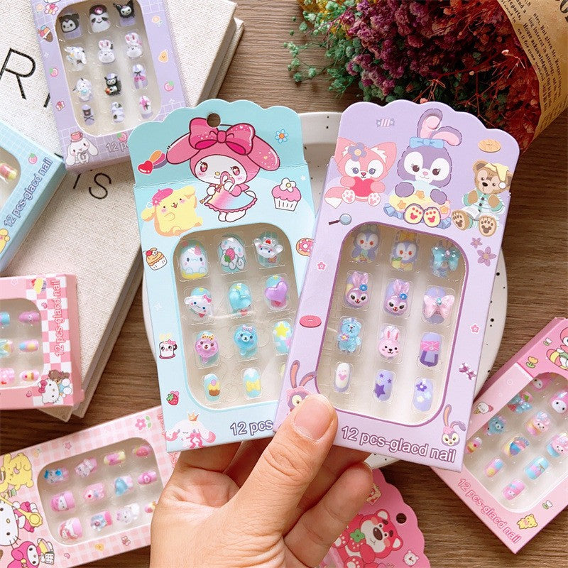 Children's three-dimensional cartoon character nail stickers 12 pieces-CSW1016