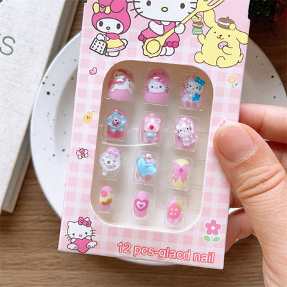 Children's three-dimensional cartoon character nail stickers 12 pieces-CSW1016
