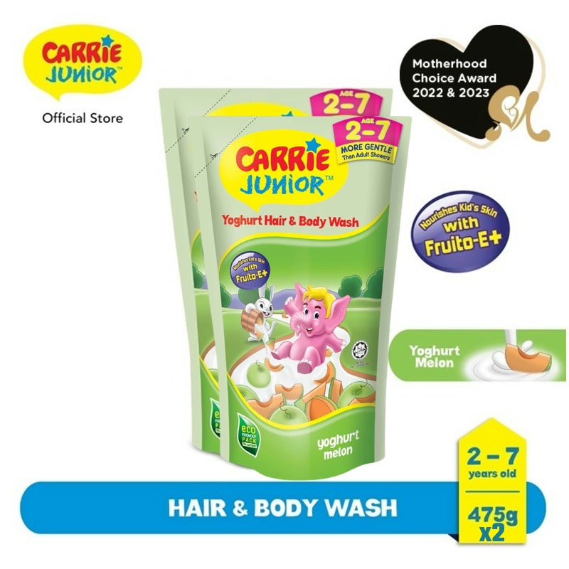 READY STOCK‼️ Carrie Junior Hair & Body Wash Twin Pack 500g x2 / 475g x2 Sabun Mandian & Syampu Kanak-Kanak