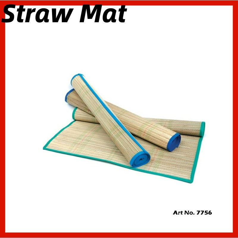 Straw Mat 90cm±X180cm± Without Tie/ 80cm±X180cm± With Tie/ Picnic Mat Straw Rugs Carpet / Camping Mat / Beach 草席 7756