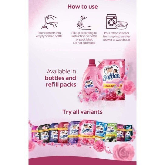 READY STOCK!!!SOFTLAN FABRIC SOFTENER 1.5L/1.6L REFILL Value Pack 1 Box 8 Pack