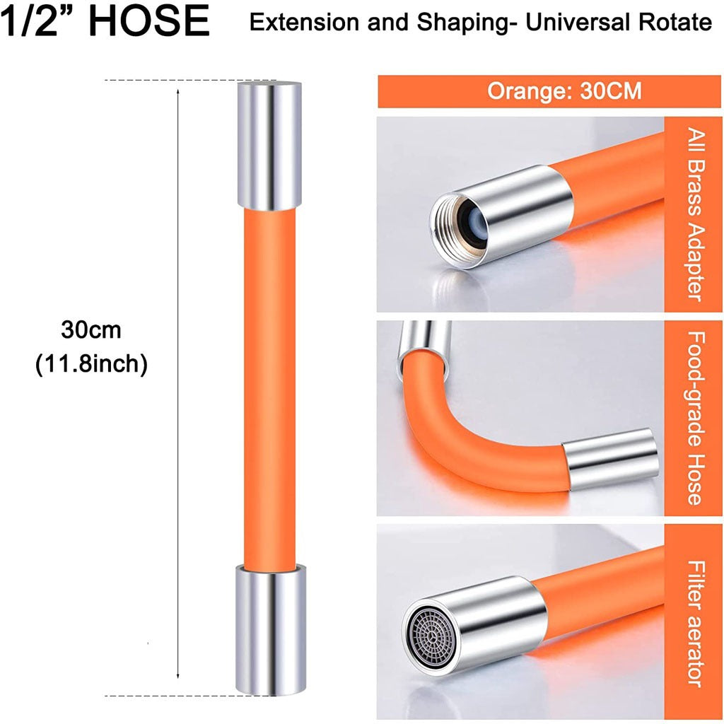 READY STOCK‼️ 360° Rotating Faucet Extension | Flexible Silicone Hose | Splash-Proof Water Tap Connector 旋转水龙头延长器 水龙头接头