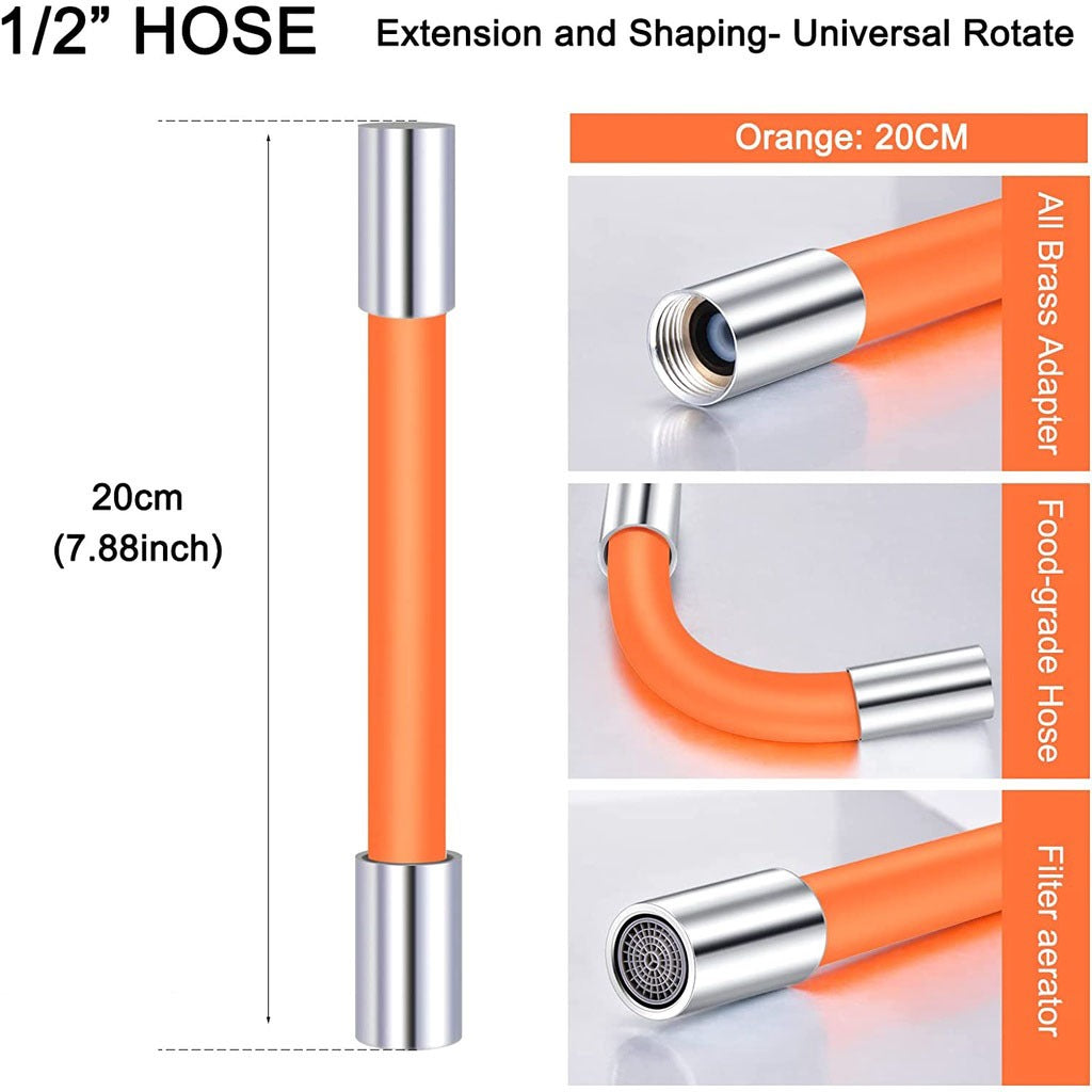 READY STOCK‼️ 360° Rotating Faucet Extension | Flexible Silicone Hose | Splash-Proof Water Tap Connector 旋转水龙头延长器 水龙头接头