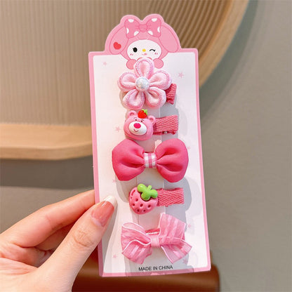 5pcs Set Children's Hairpin Baby Cute Cartoon Broken Hairpin Girl Kuromi Headdress Little Girl-CSW1005