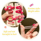 Children's Strawberry Bear Hair Rope Set Little Girl Cute Cartoon Head Rope Fashion Hair Accessories-CSW1008