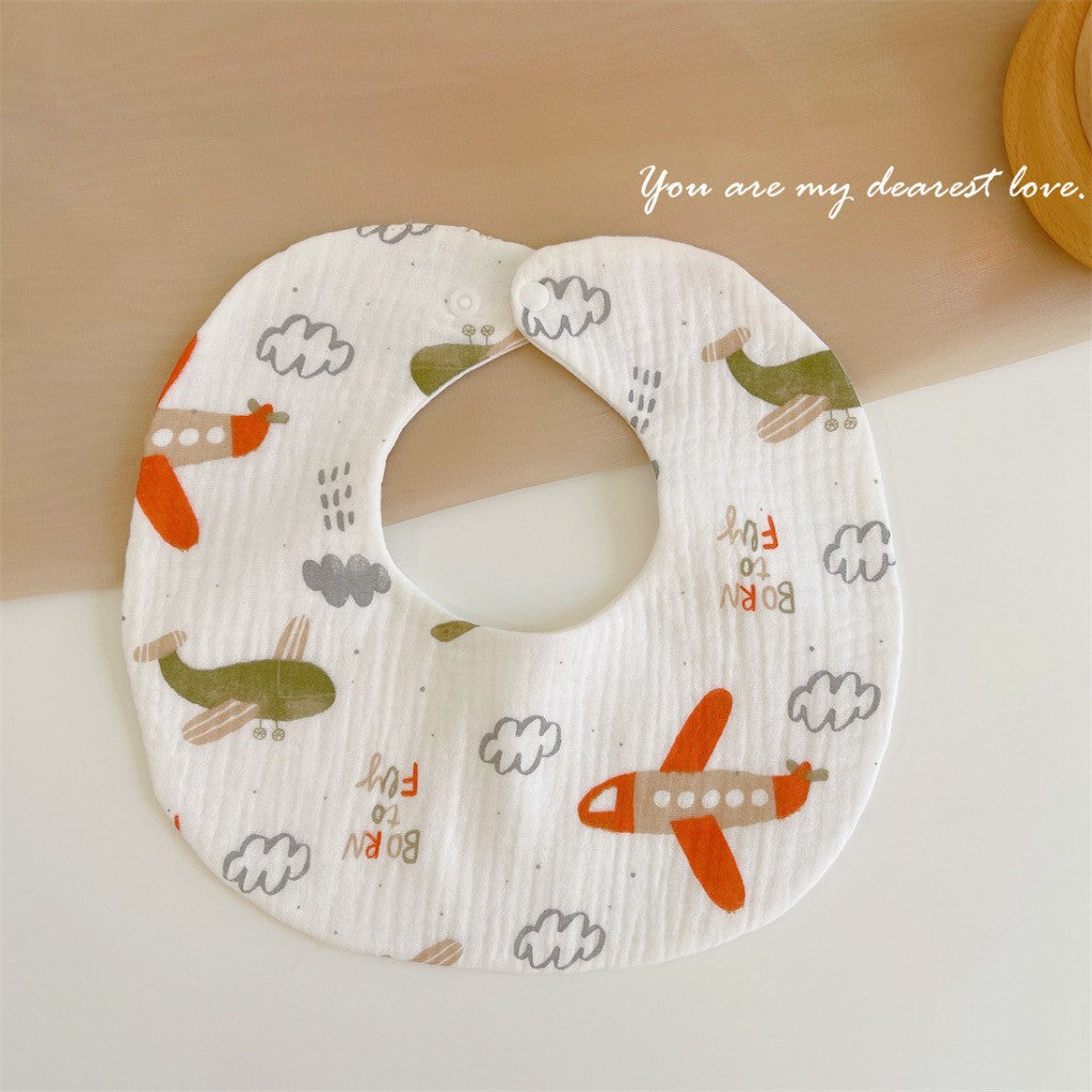 READY STOCK‼️ Baby Infant Saliva Towel | 100% Cotton Bibs | 360° Rotating Reversible Baby Bib  婴儿口水巾 | 100%纯棉围兜
