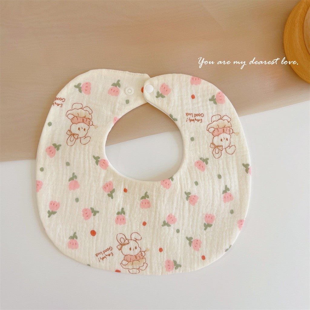 READY STOCK‼️ Baby Infant Saliva Towel | 100% Cotton Bibs | 360° Rotating Reversible Baby Bib  婴儿口水巾 | 100%纯棉围兜