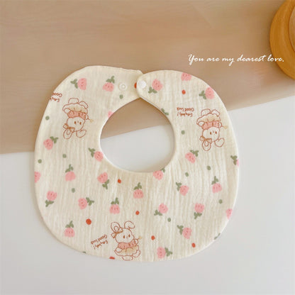 READY STOCK‼️ Baby Infant Saliva Towel | 100% Cotton Bibs | 360° Rotating Reversible Baby Bib  婴儿口水巾 | 100%纯棉围兜