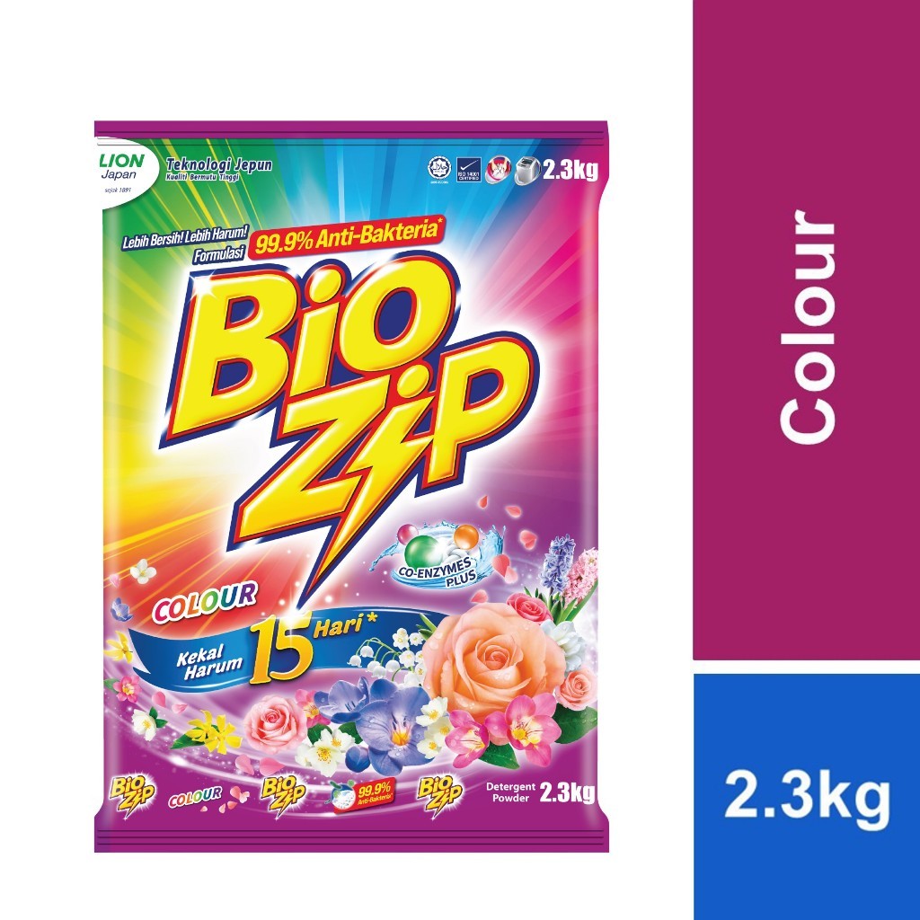 ✅ READY STOCK‼️ Bio Zip Serbuk Pencuci Baju 2.3kg (Magical Bloom/Flora/Oren/Parfum Bouquet/Colour) Harum & Bersih Berkes