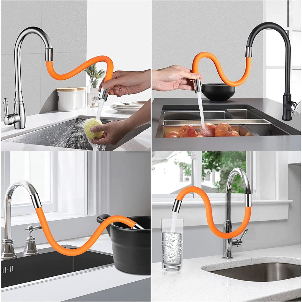READY STOCK‼️ 360° Rotating Faucet Extension | Flexible Silicone Hose | Splash-Proof Water Tap Connector 旋转水龙头延长器 水龙头接头