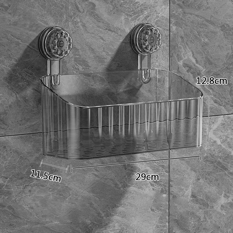READY STOCK‼️ Suction Cup Bathroom Storage Basket | Wall-Mounted Shower Rack | Easy to Clean & Removable 吸盘式浴室收纳篮
