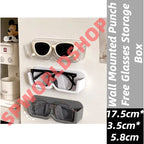 Wall-Mounted Punch-Free Glasses Storage Box | Sunglasses Display Rack | Decorative Eyewear Organizer Shelf 免打孔壁挂式眼镜收纳盒