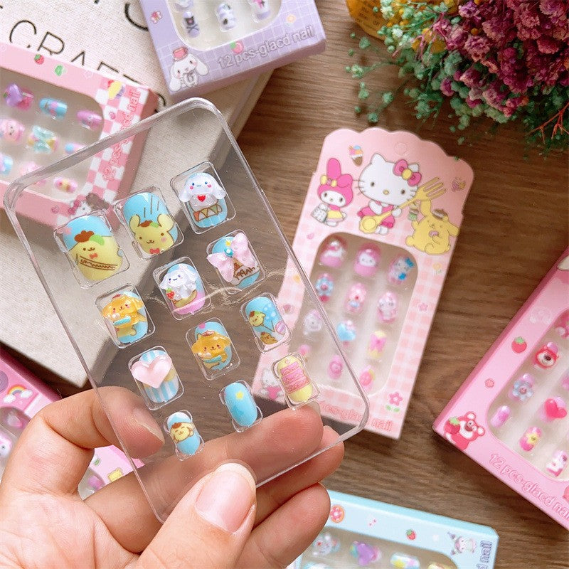 Children's three-dimensional cartoon character nail stickers 12 pieces-CSW1016