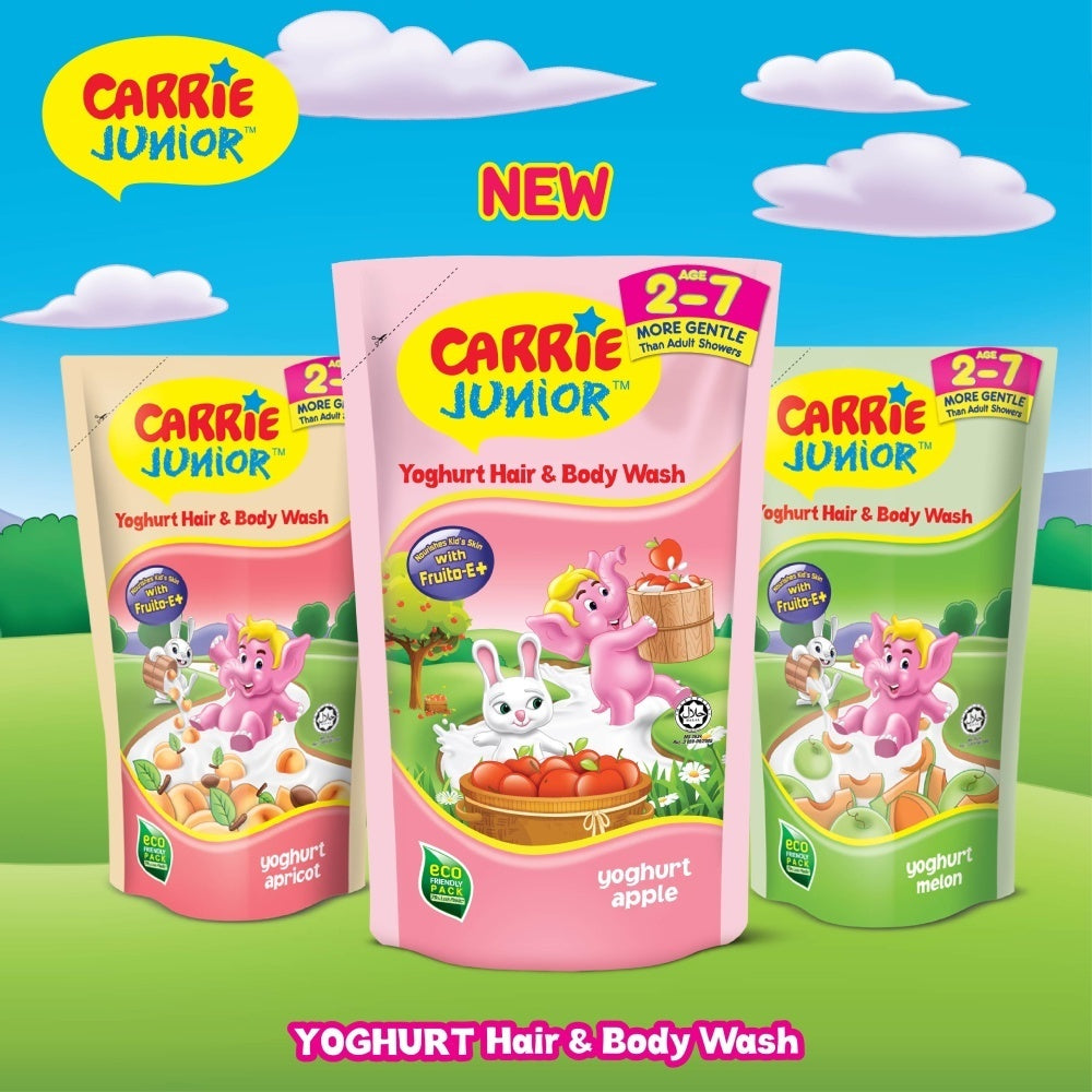 READY STOCK‼️ Carrie Junior Hair & Body Wash Twin Pack 500g x2 / 475g x2 Sabun Mandian & Syampu Kanak-Kanak